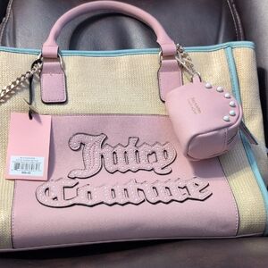 Juicy Couture Pink and Tan Tote Bag